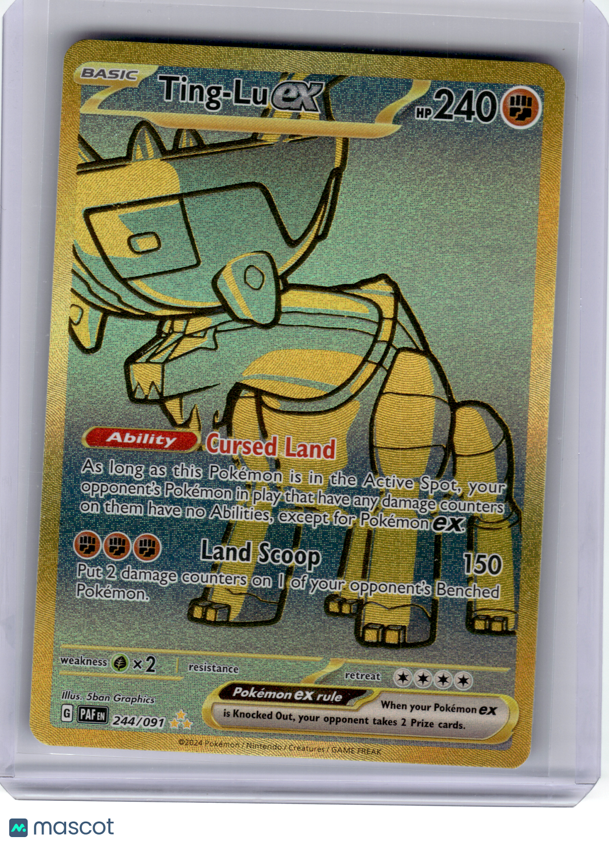 Pokemon—Ting-Lu EX #244 2024 Paldean Fates—Hyper Rare Holo UR
