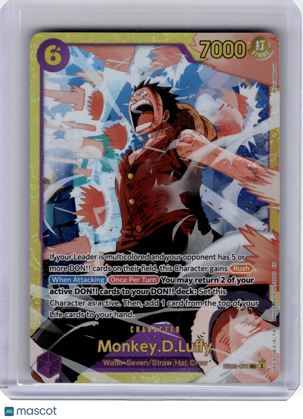 2023 One Piece CCG—Monkey.D.Luffy #061 EB-02—SEC Foil