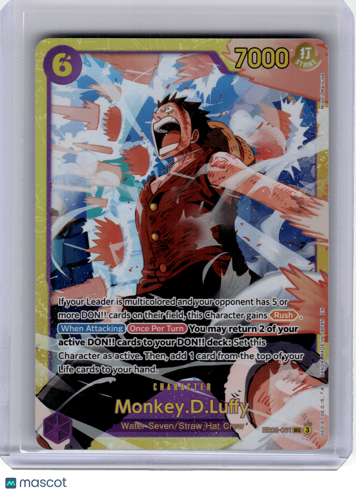 2023 One Piece CCG—Monkey.D.Luffy #061 EB-02—SEC Foil