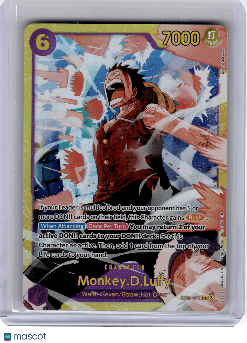 2024 One Piece CCG—Monkey.D.Luffy #061 EB-02—SEC Foil