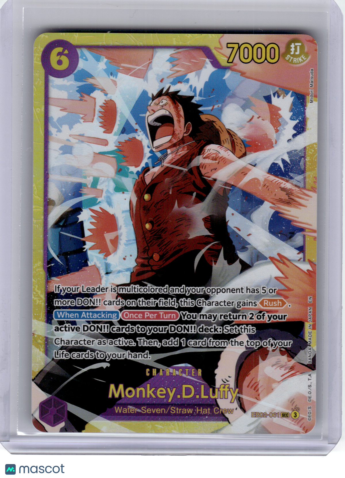 2024 One Piece CCG—Monkey.D.Luffy #061 EB-02—SEC Foil