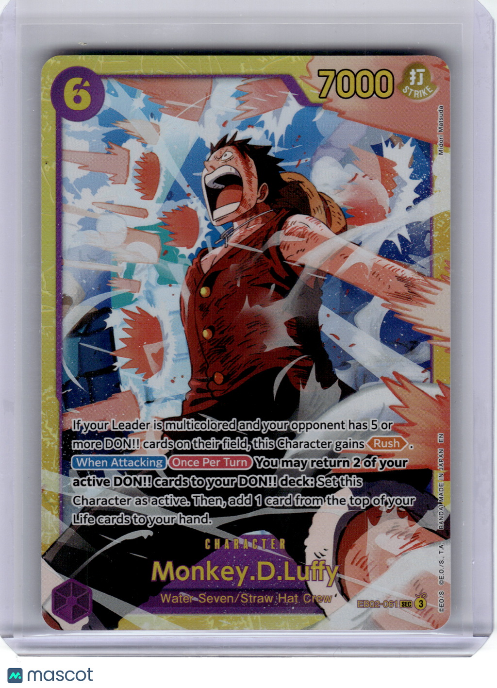 2024 One Piece Card Game—Monkey.D.Luffy #061 EB-02—SEC Foil