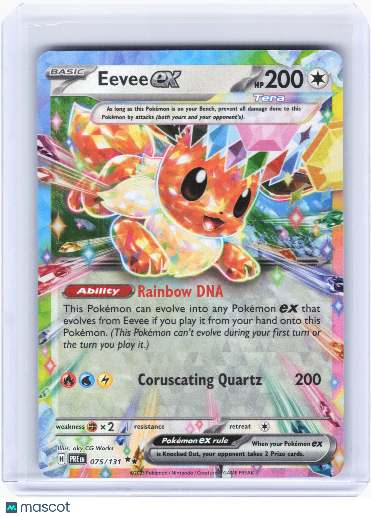 2025 Pokemon—Eevee ex #75 Prismatic Evolutions—Double Rare Holo