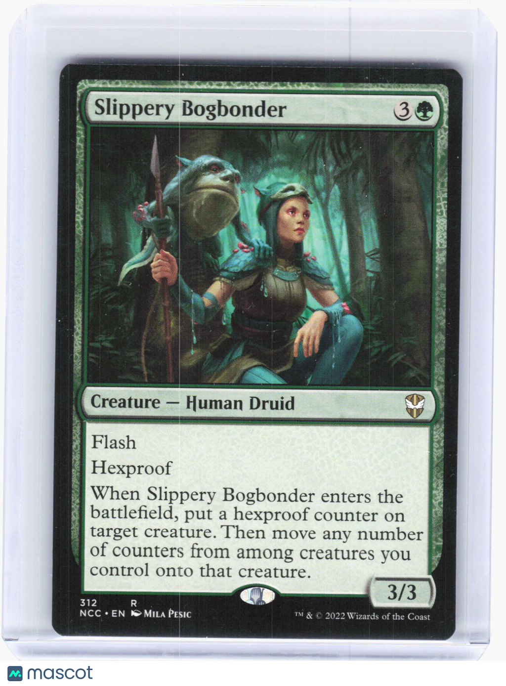 2022 Magic: The Gathering—Slippery Bogbonder #312 (NCC)mander—R Non-Foil