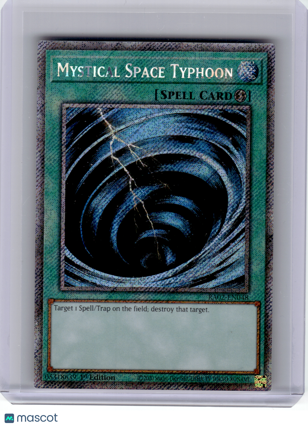 2024 YuGiOh!—Mystical Space Typhoon #RA02-EN048—Platinum Secret Rare (1st ED)