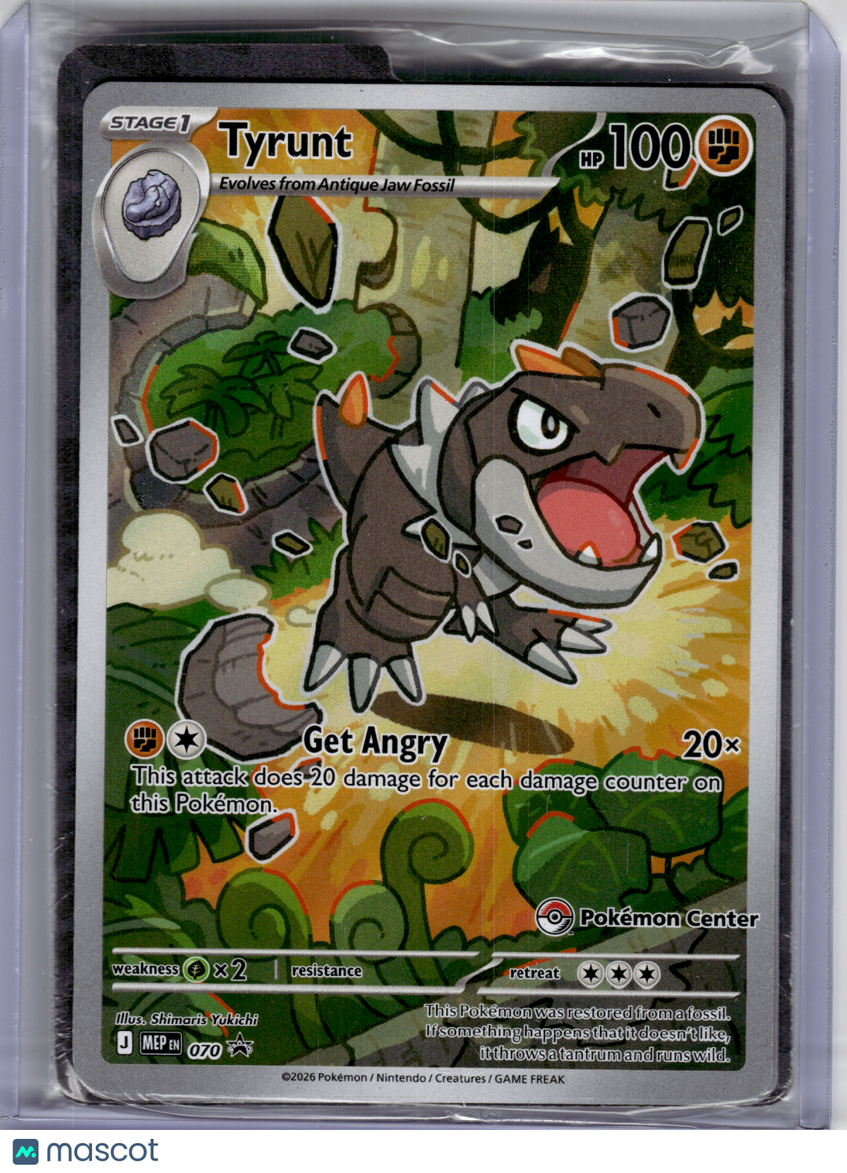 2026 Pokemon—Tyrunt #070 Mega Evolution—Black Star Promo (PC Stamped) (Sealed)
