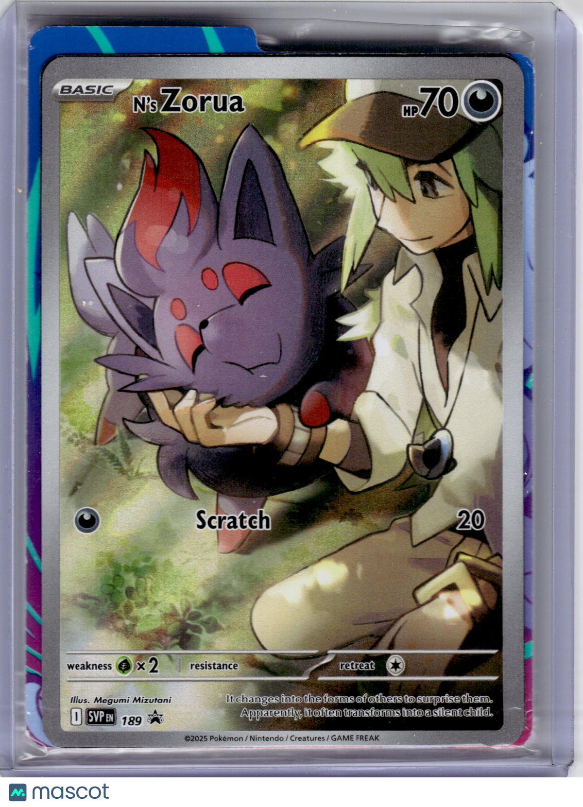 2025 Pokemon—N's Zorua #189 Scarlet & Violet—Black Star Promo Holo (Sealed)