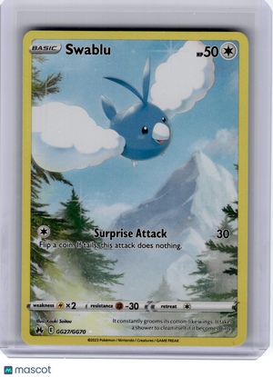 2023 Pokemon—Swablu #GG27 Crown Zenith: Galarian Gallery—Ultra Rare Holo [LP]