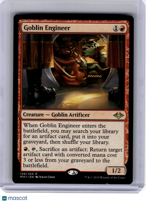 2019 Magic: The Gathering—Goblin Engineer #128 Modern Horizons—Rare Nonfoil