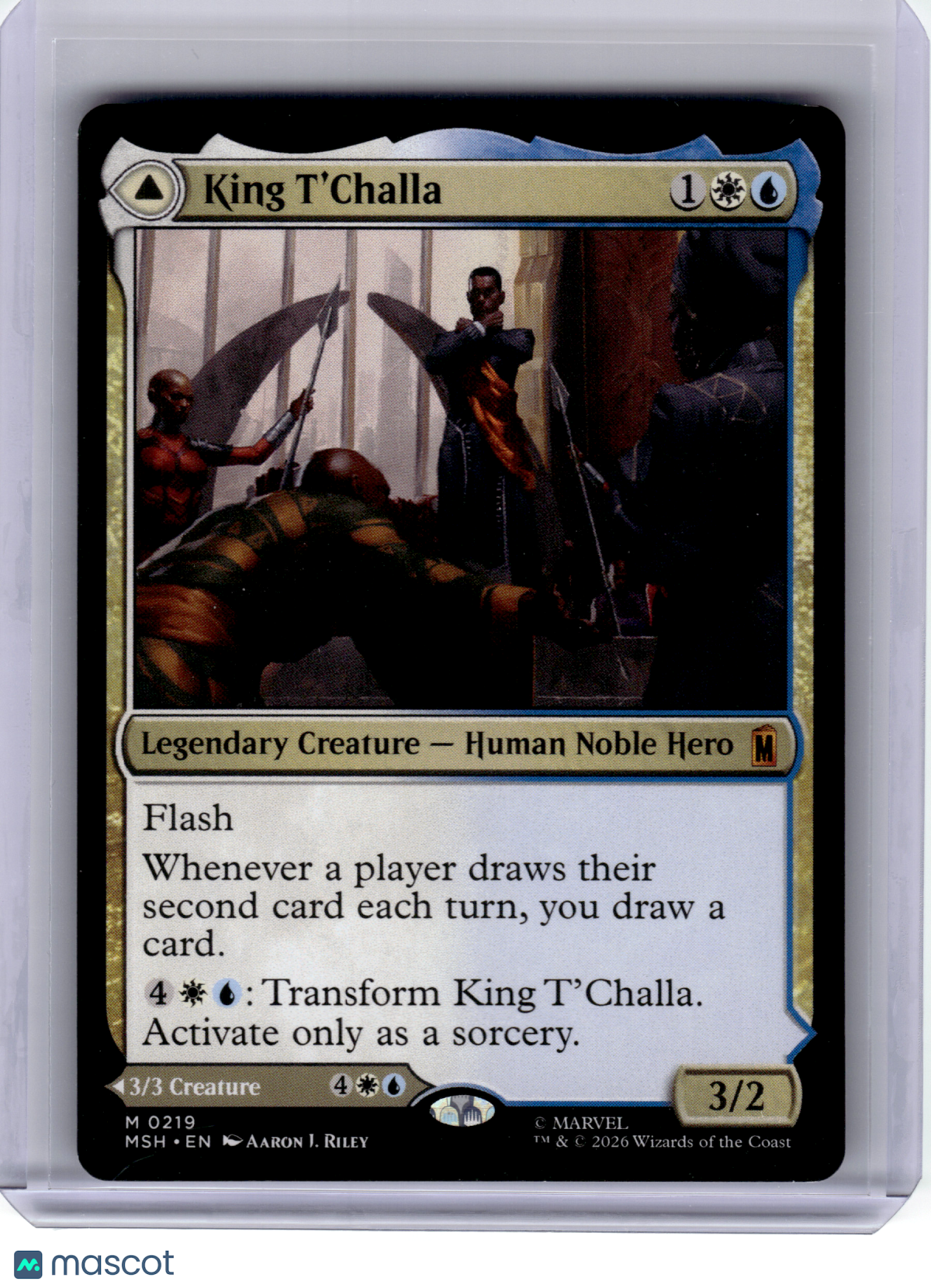 2026 MTG—King T'Challa // Black Panther, Hope Enduring #219 MSH—Mythic Nonfoil