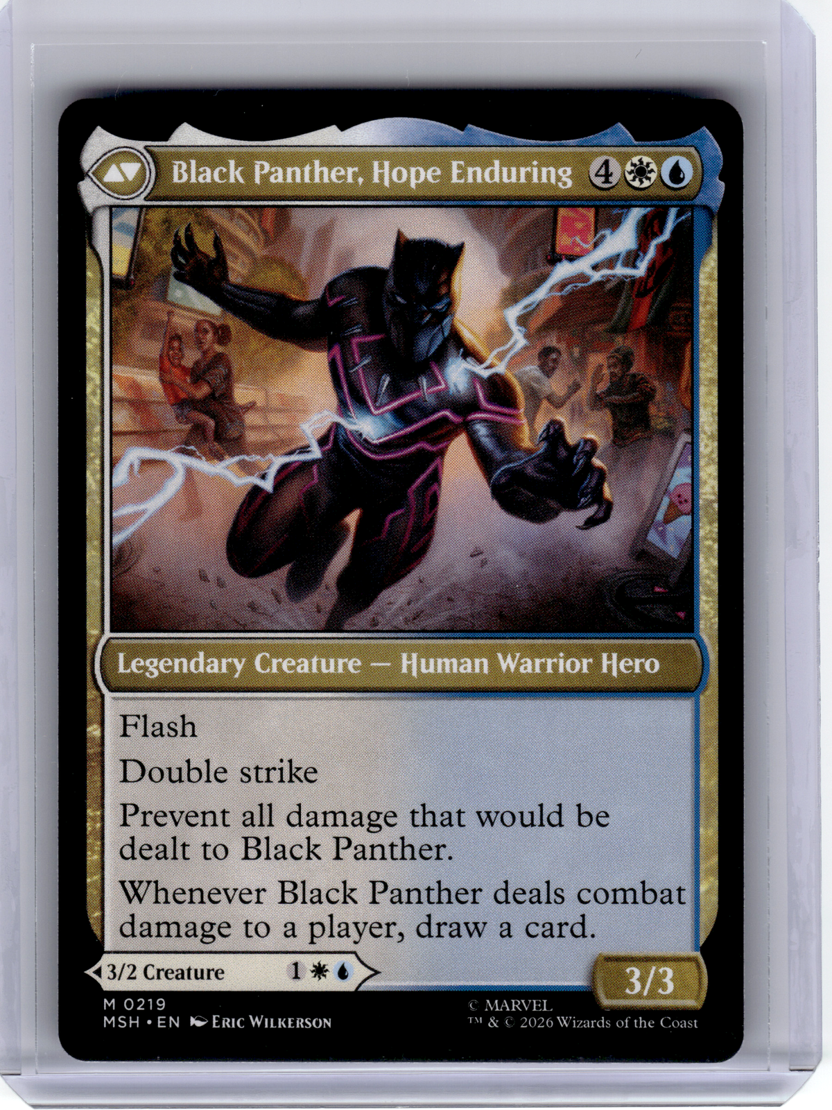 2026 MTG—King T'Challa // Black Panther, Hope Enduring #219 MSH—Mythic Nonfoil