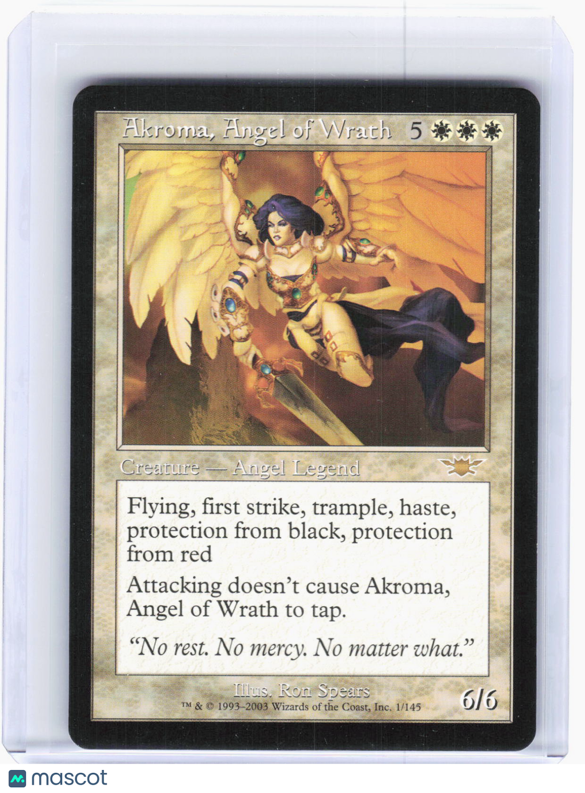 2003 Magic: The Gathering—Akroma, Angel of Wrath #1 Legions—R Non-Foil (LP)