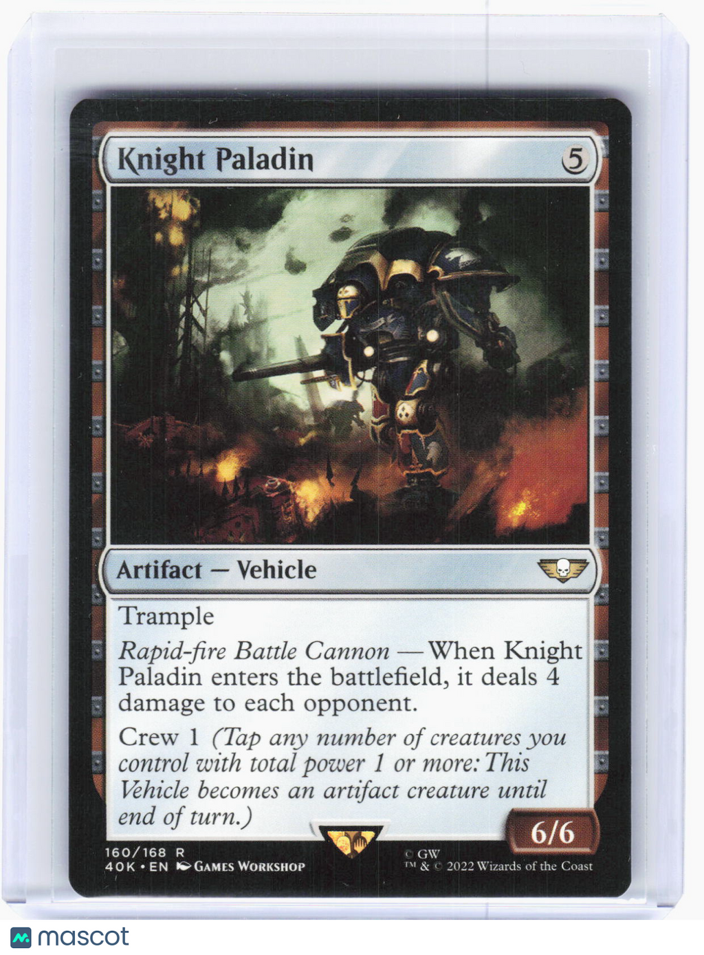 2022 Magic: The Gathering—Knight Paladin #160 (40K) —R Non-Foil