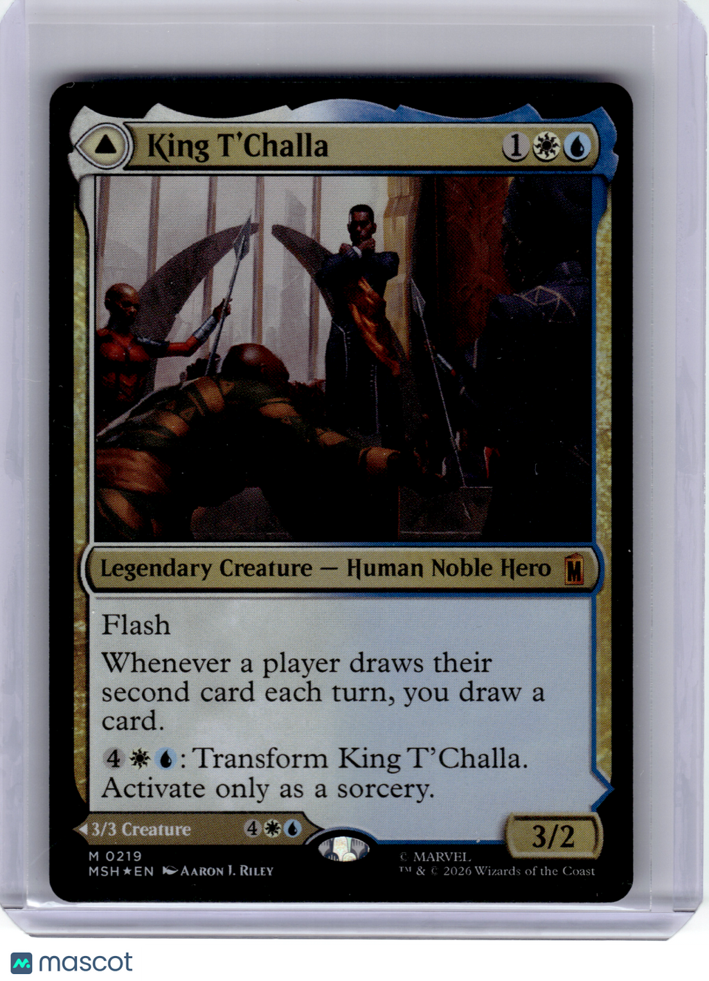 2026 MTG—King T'Challa // Black Panther, Hope Enduring #219 MSH—Mythic Foil