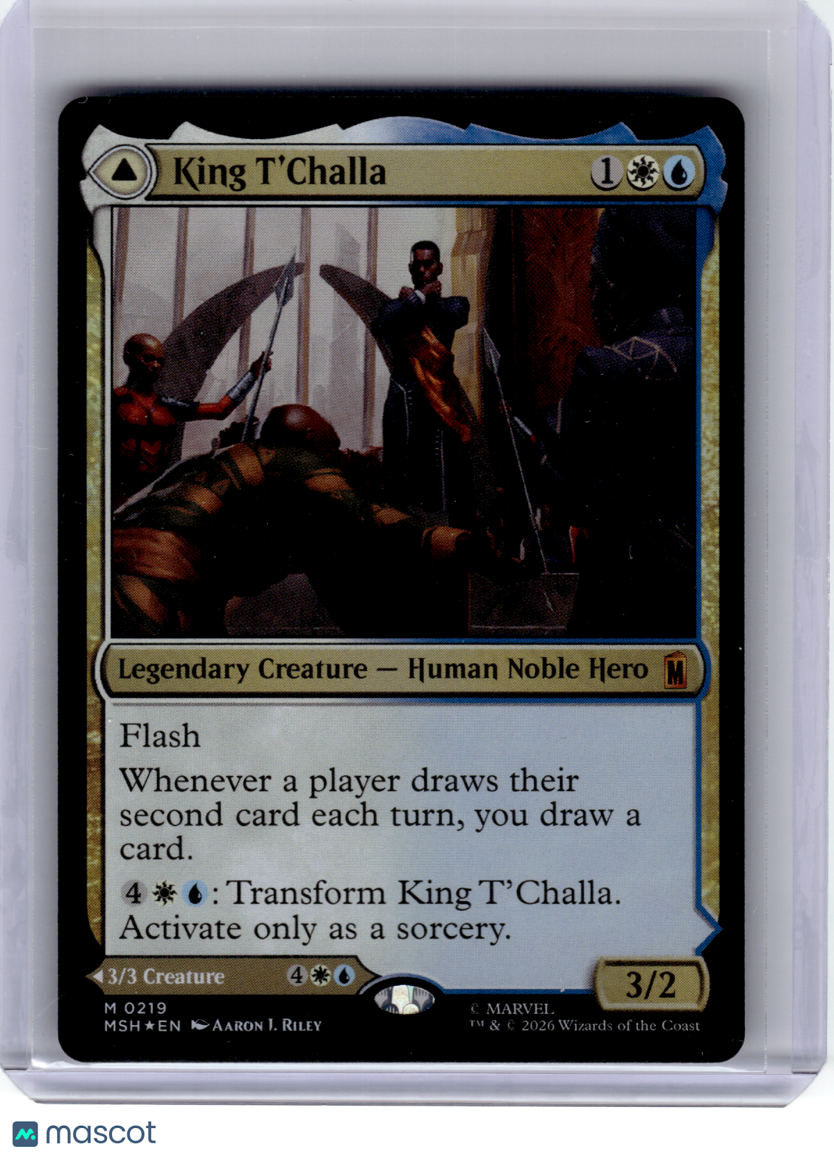 2026 MTG—King T'Challa // Black Panther, Hope Enduring #219 MSH—Mythic Foil