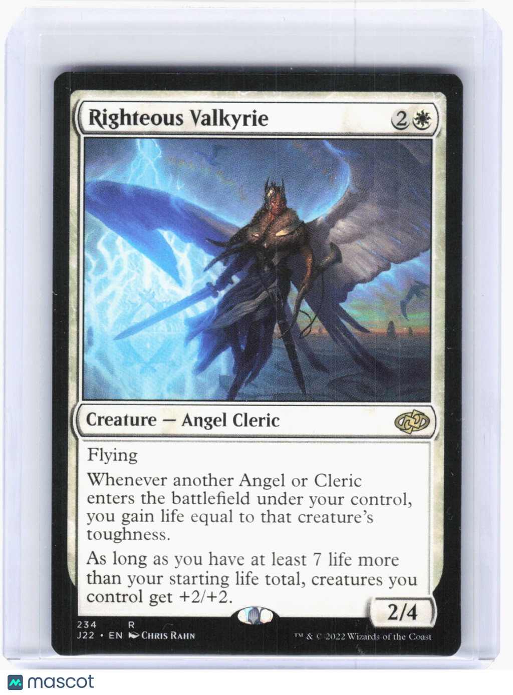 Magic: The Gathering—Righteous Valkyrie #234 Jumpstart 2022—Rare Non-Foil