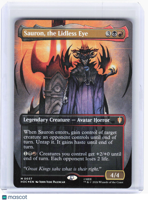 2026 Magic: The Gathering—Sauron, the Lidless Eye #0037 (HOC)—Mythic Foil