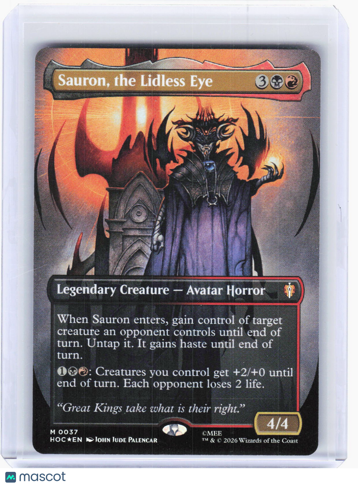 2026 Magic: The Gathering—Sauron, the Lidless Eye #0037 (HOC)—Mythic Foil