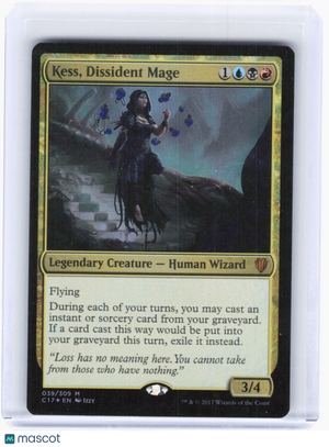 Magic: The Gathering—Kess, Dissident Mage #039 Commander 2017—Mythic Foil