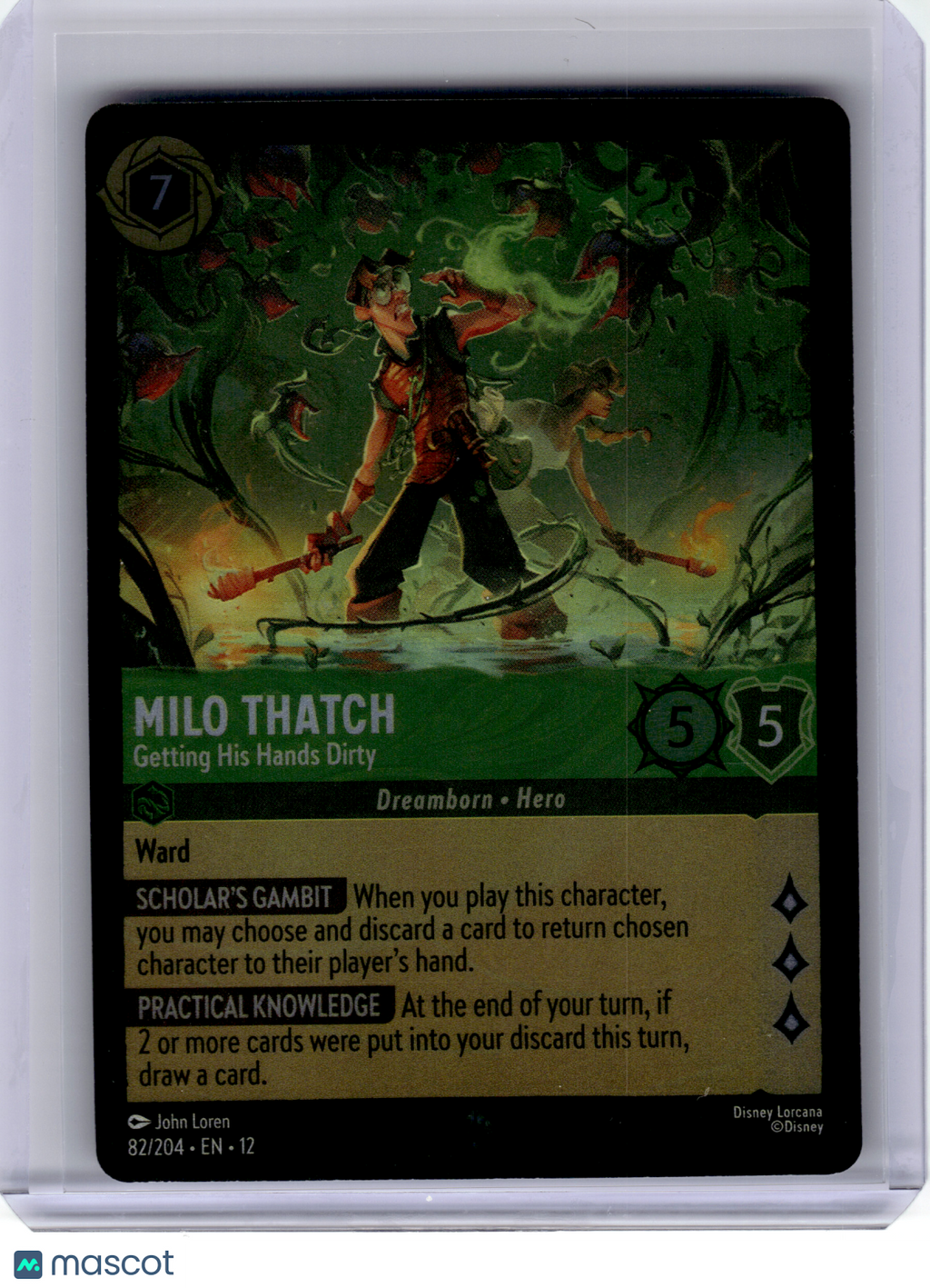 2026 Disney Lorcana—Milo Thatch #82 Wilds Unknown—Super Rare Foil