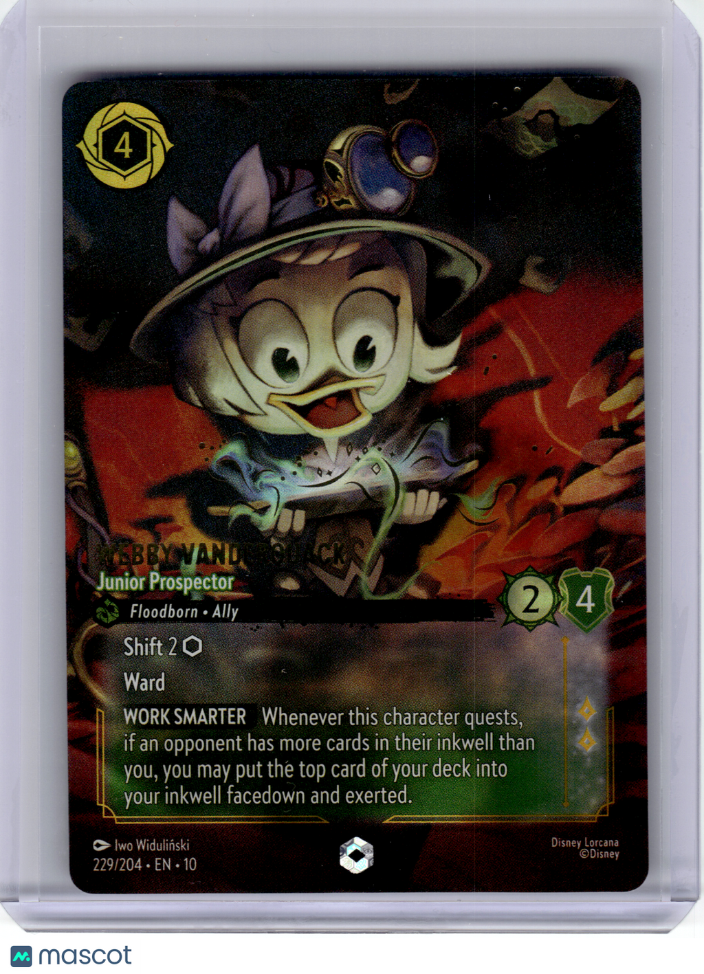 2025 Disney Lorcana—Webby Vanderquack #229 Whispers In The Well—Enchanted Foil