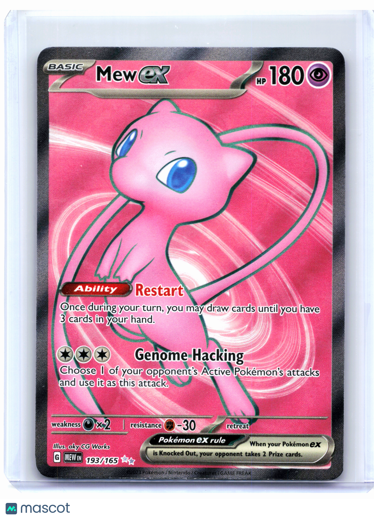 2023 Pokemon—Mew ex #193/165 Scarlet & Violet 151—Ultra Rare Holo
