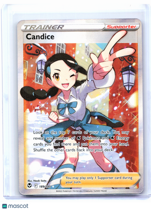 2022 Pokemon—Candice #189/195 Silver Tempest—Ultra Rare Holo