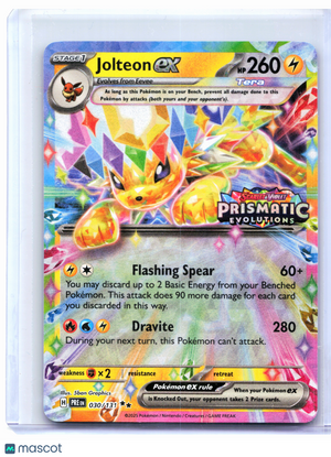 2025 Pokemon—Jolteon ex (Prismatic Evolutions Stamp) #030/131—Double Rare [LP]