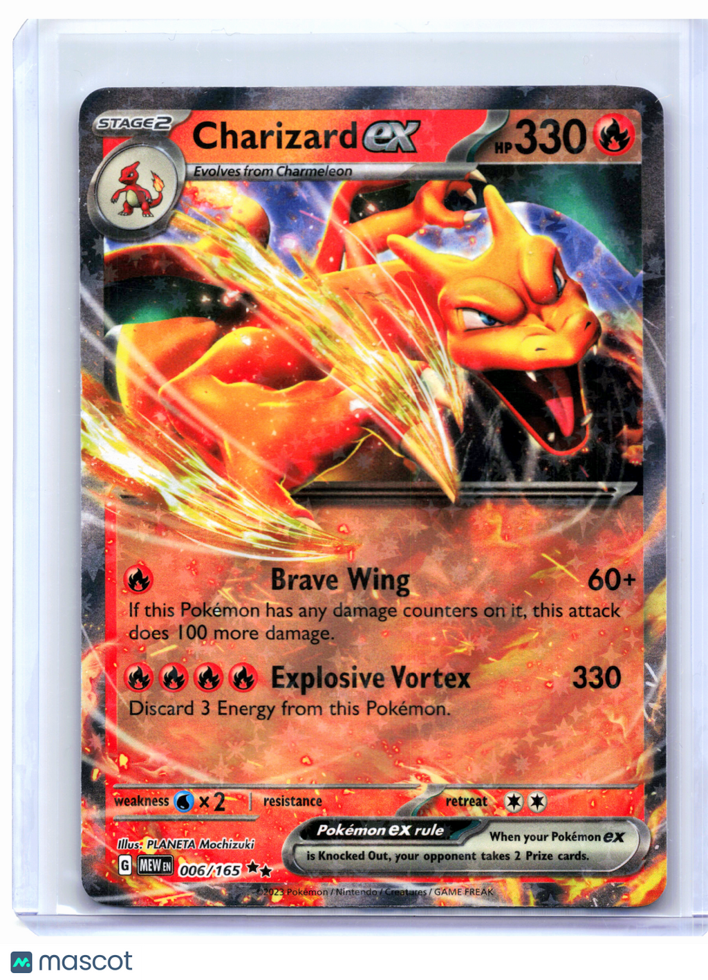 2023 Pokemon—Charizard ex #006/165 Scarlet & Violet 151—Double Rare Holo [LP]
