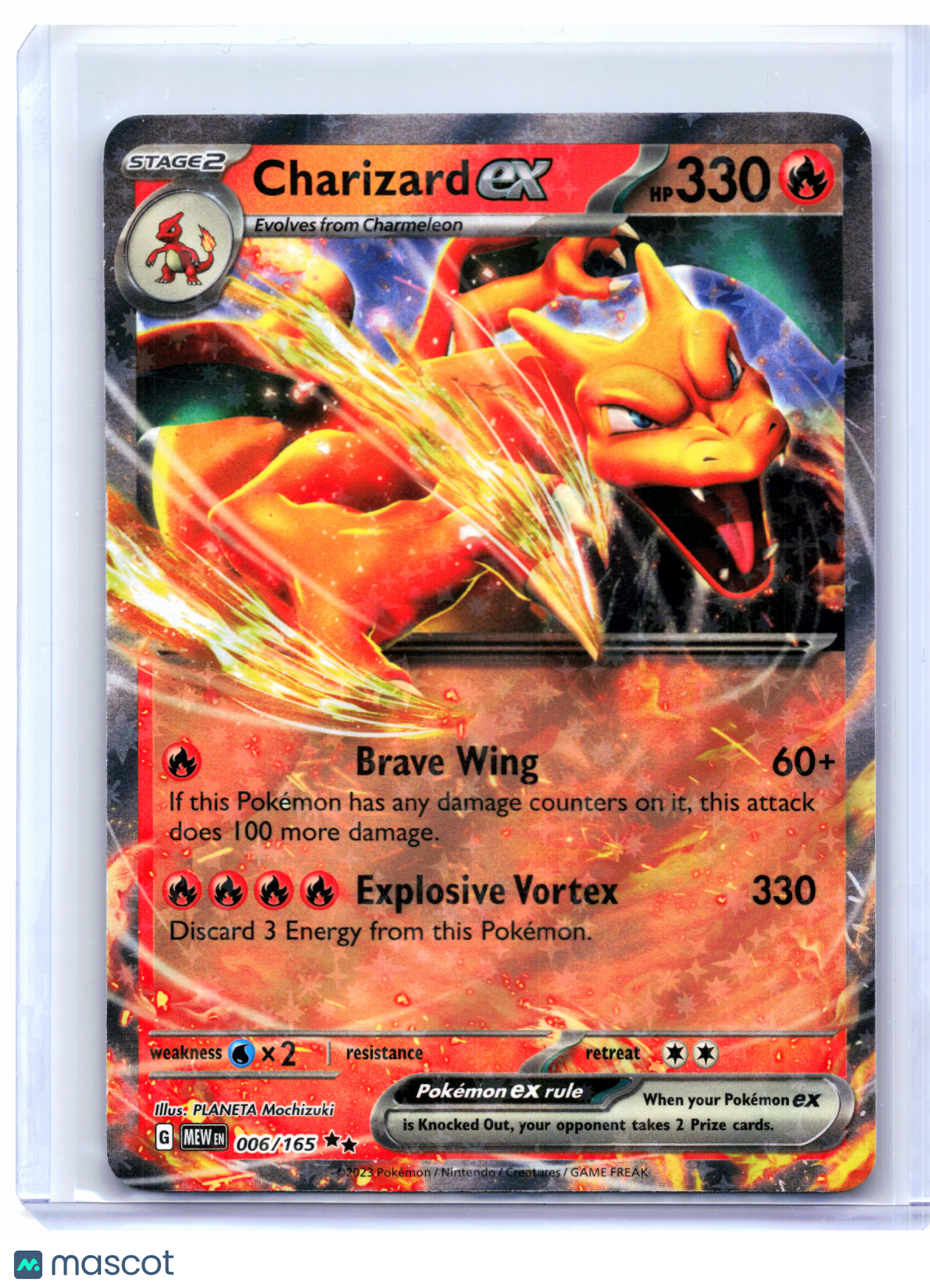 2023 Pokemon—Charizard ex #006/165 Scarlet & Violet 151—Double Rare Holo [LP]