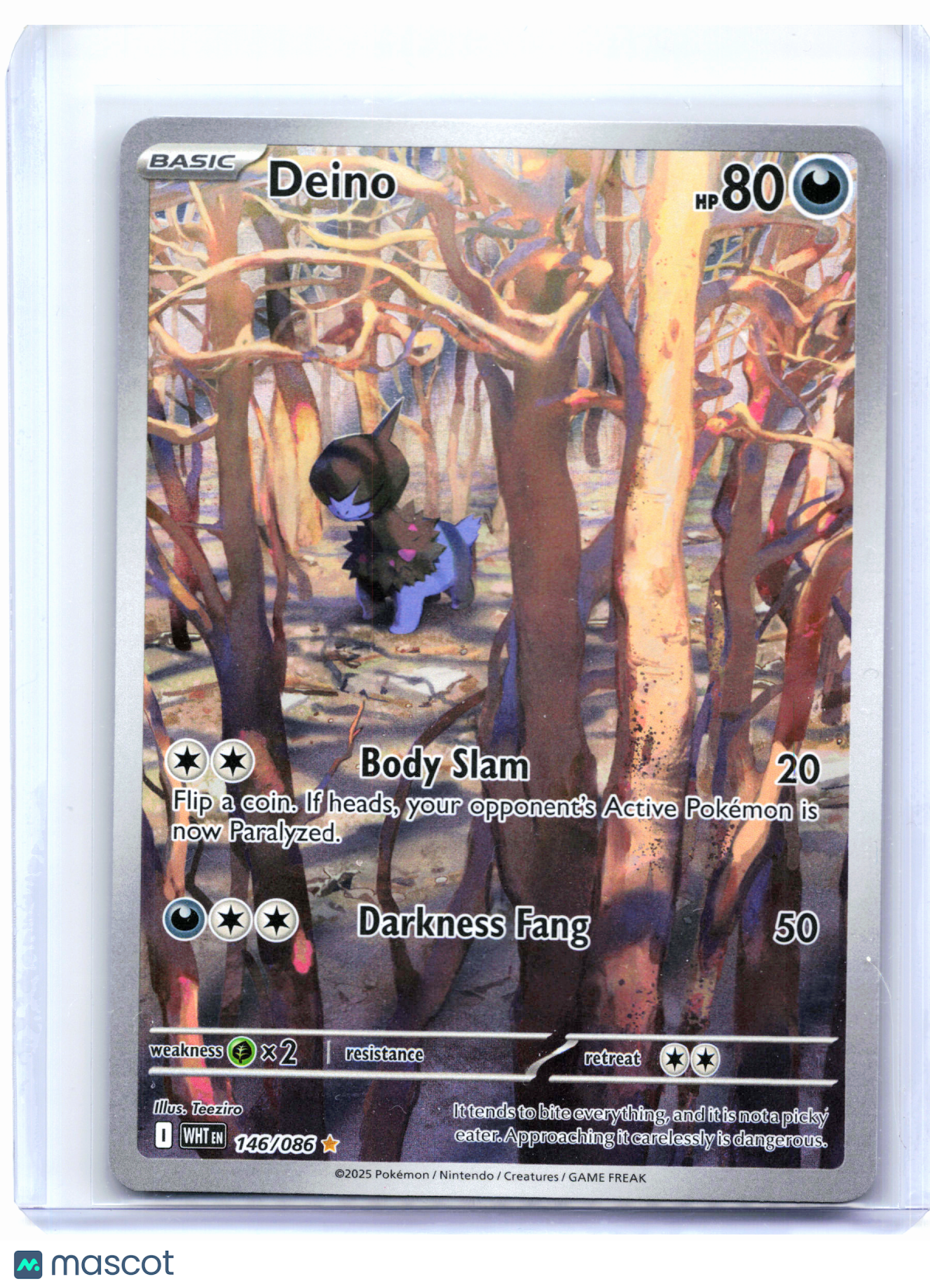 2025 Pokemon—Deino #146/086 White Flare—Illustration Rare Holo