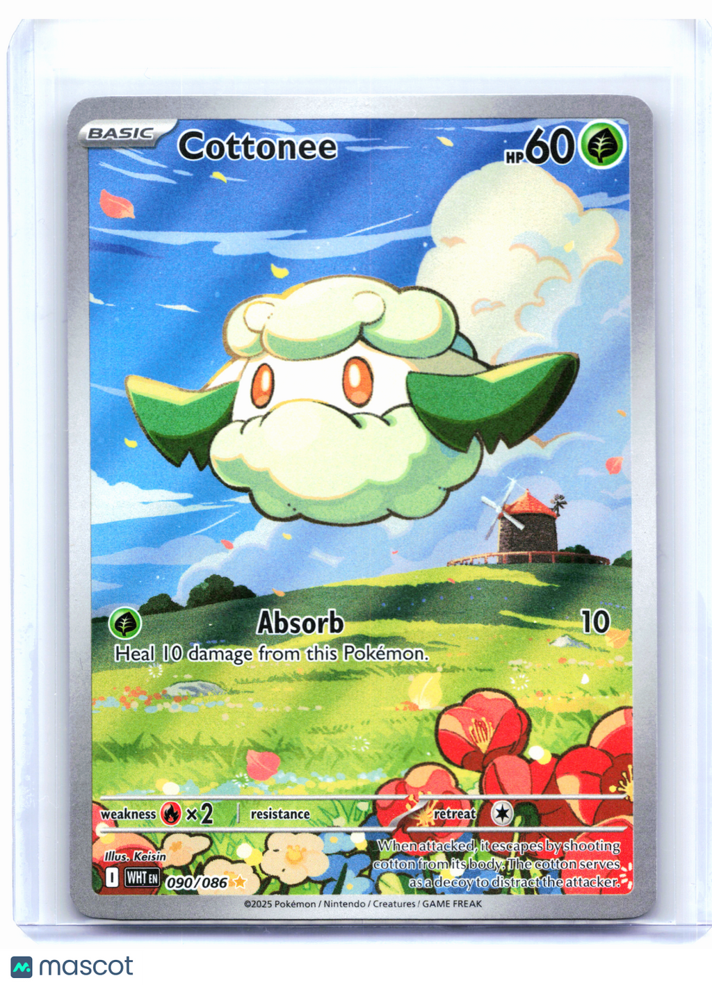 2025 Pokemon—Cottonee #090/086 White Flare—Illustration Rare Holo
