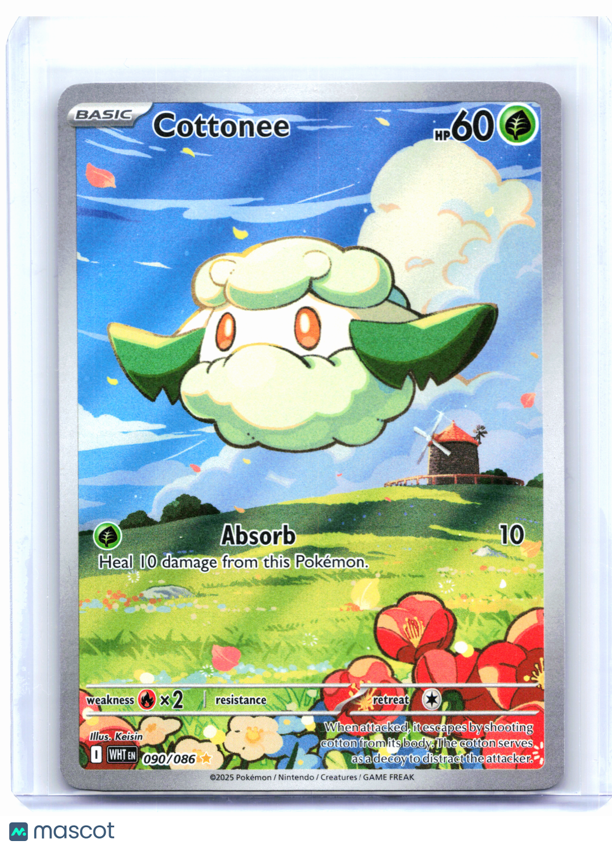 2025 Pokemon—Cottonee #090/086 White Flare—Illustration Rare Holo