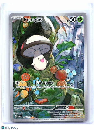 2025 Pokemon—Foongus #095/086 Black Bolt—Illustration Rare Holo
