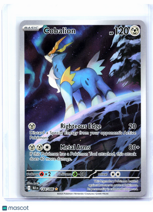 2025 Pokemon—Cobalion #144/086 Black Bolt—Illustration Rare Holo