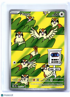 2023 Pokemon—Pidgey #207/197 Obsidian Flames—Illustration Rare Holo