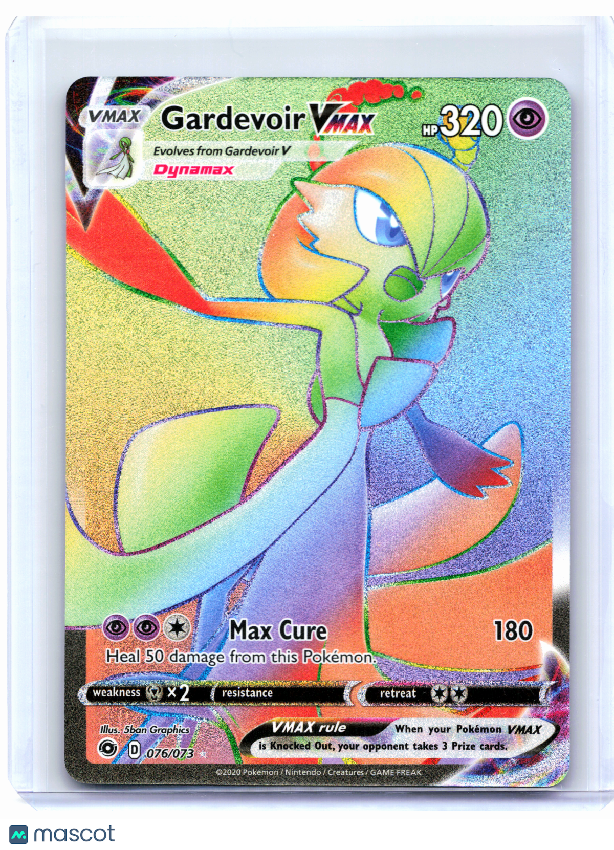 2020 Pokemon—Gardevoir VMAX #076/073 Champion’s Path—Secret Rare Rainbow