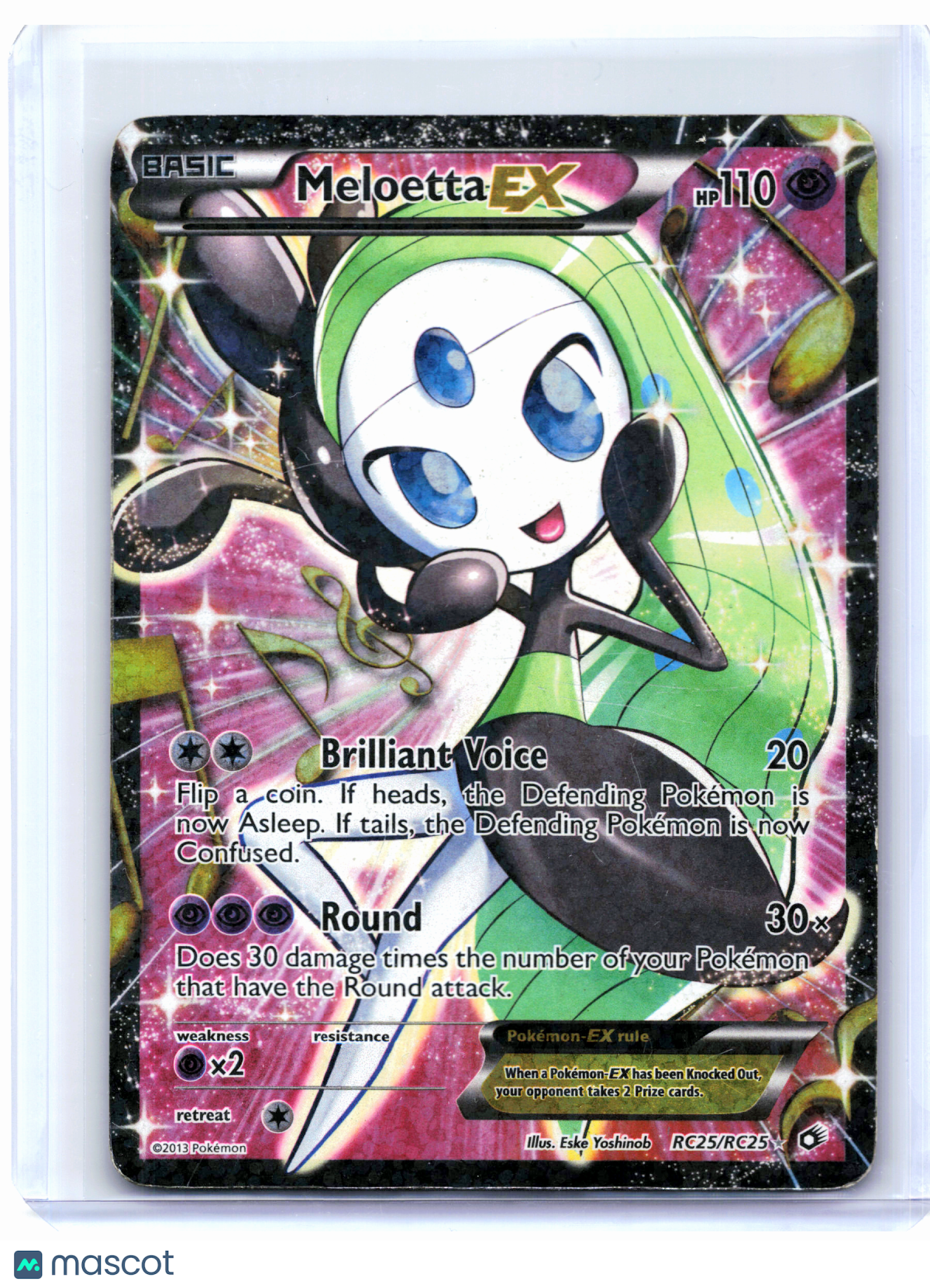 2013 Pokemon—Meloetta EX (Full Art) #RC25/RC25 LTR: RC—Ultra Rare Holo [DMG]