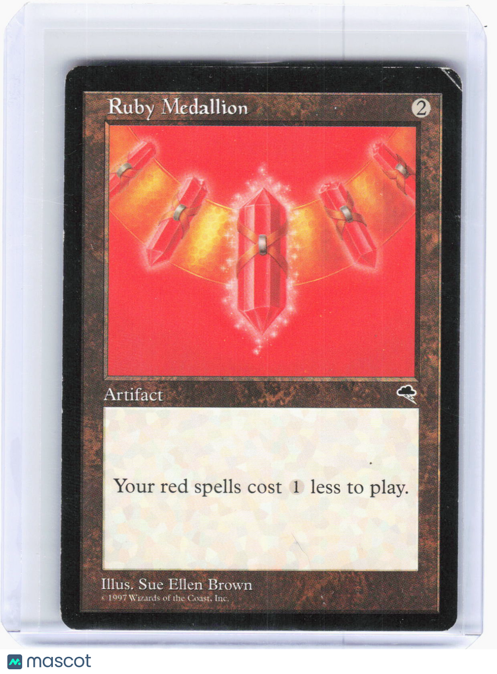1997 Magic: The Gathering—Ruby Medallion #305 Tempest—Rare Non-Foil (Damaged)
