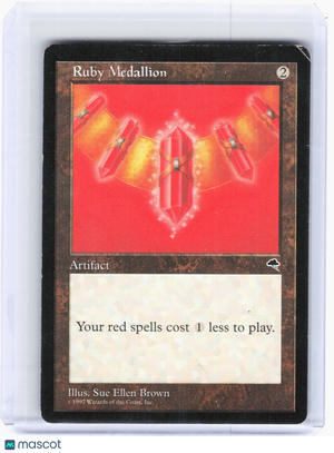 1997 Magic: The Gathering—Ruby Medallion #305 Tempest—Rare Non-Foil (Damaged)