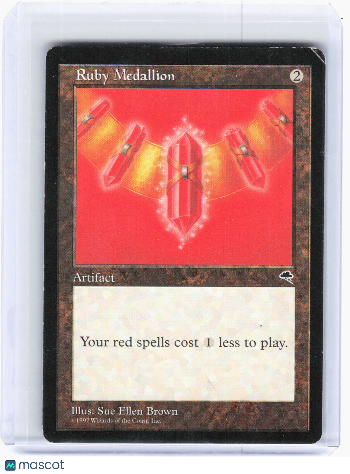 1997 Magic: The Gathering—Ruby Medallion #305 Tempest—Rare Non-Foil (Damaged)