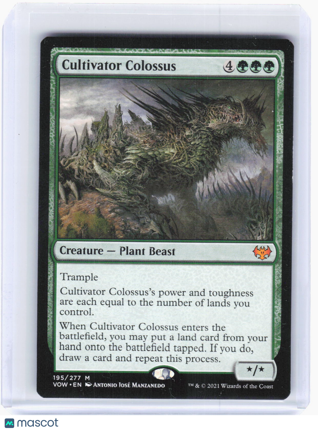 2021 Magic: The Gathering—Cultivator Colossus #195 (VOW)—Mythic Non-Foil (LP)