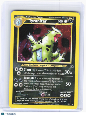 2001 Pokemon—Tyranitar #12/75 Neo Discovery—Rare Holo (Moderately Played)