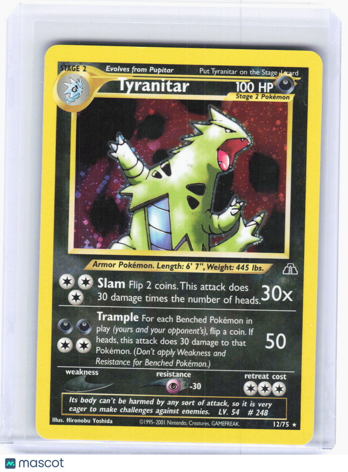 2001 Pokemon—Tyranitar #12/75 Neo Discovery—Rare Holo (Moderately Played)