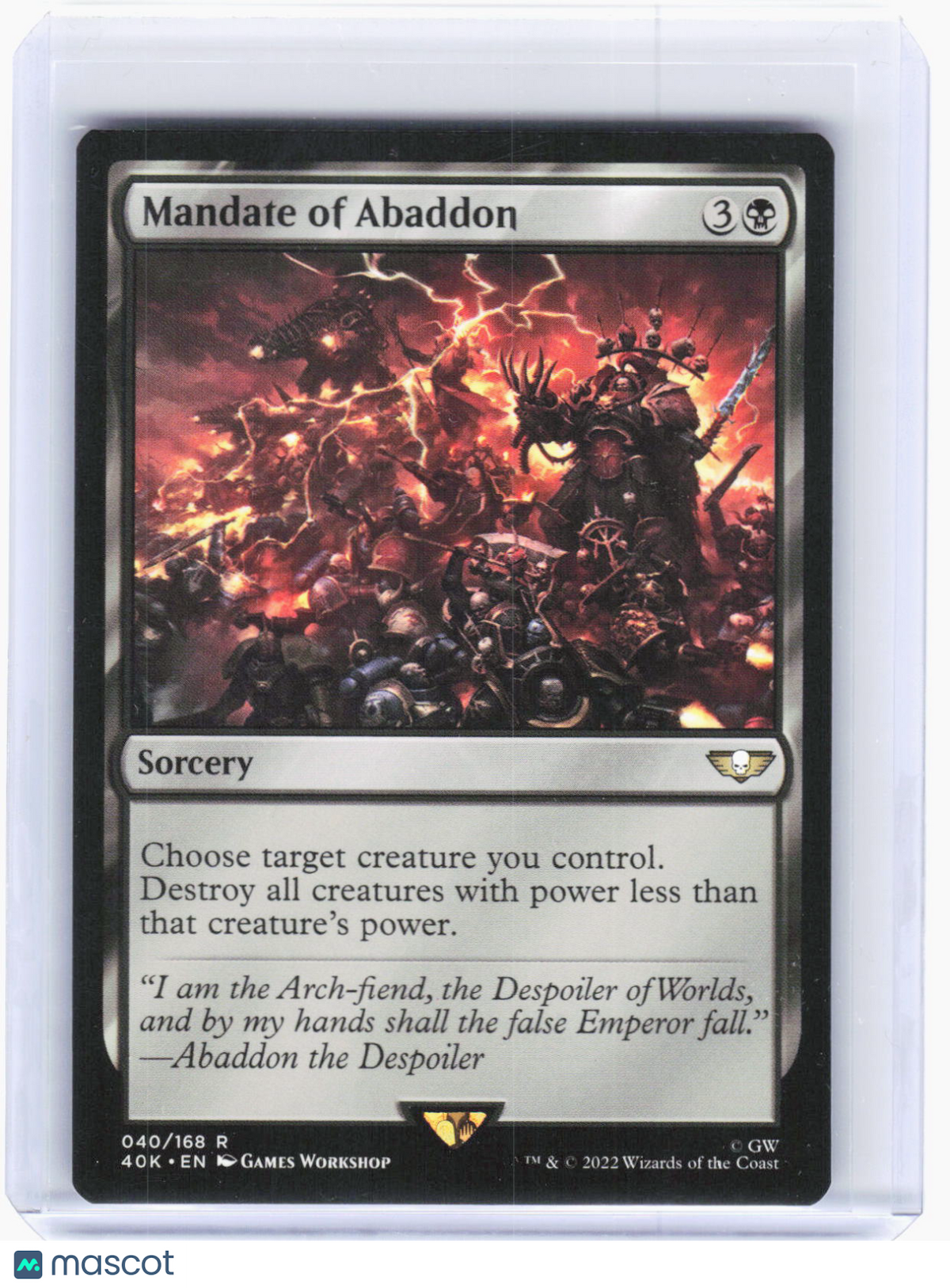 2022 Magic: The Gathering—Mandate of Abaddon #040 (40K)—Rare Non-Foil