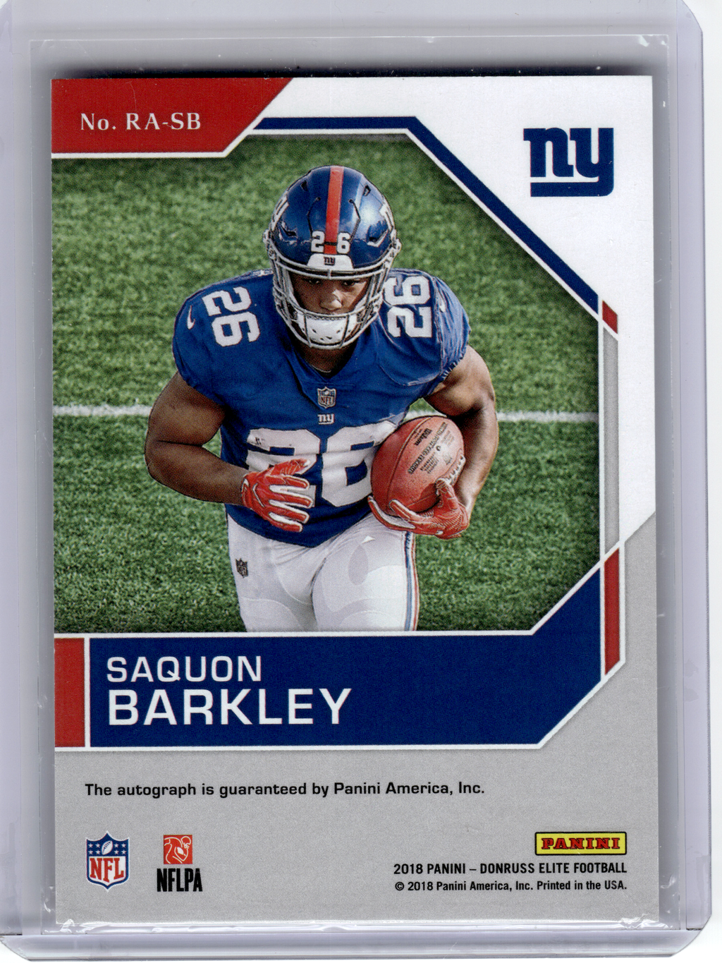 2018 Panini Donruss Elite Football—Saquon Barkley #RA-SB Red 15/15
