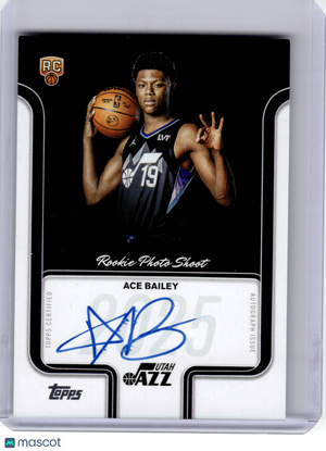 2025 Topps Rookie Photo Shoot Autographs Basketball—Ace Bailey #RP-AB