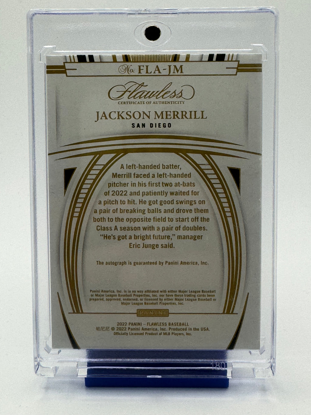 2022 Panini Flawless Baseball Baseball—Jackson Merrill #FLA-JM 10/10