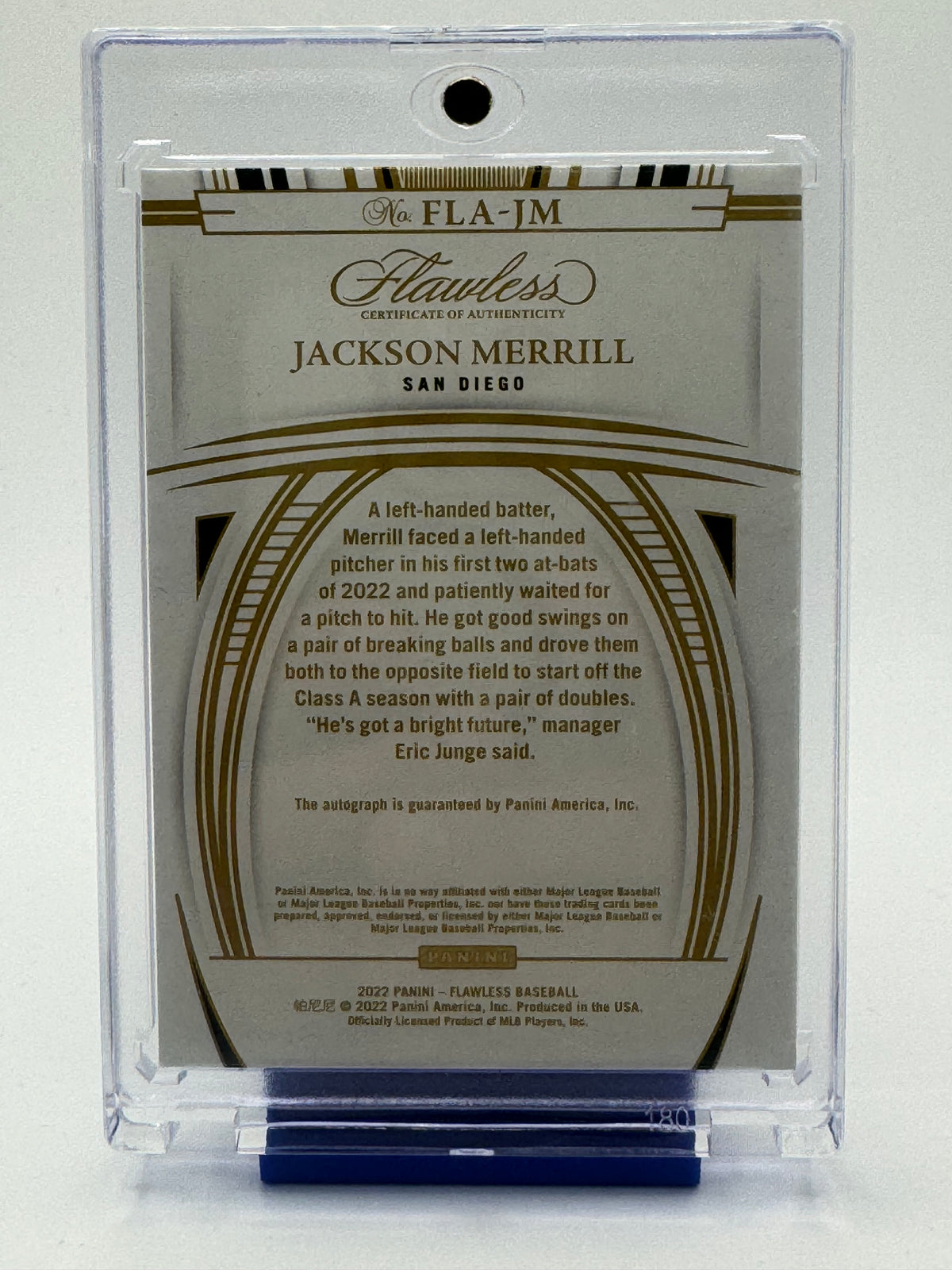 2022 Panini Flawless Baseball Baseball—Jackson Merrill #FLA-JM 10/10