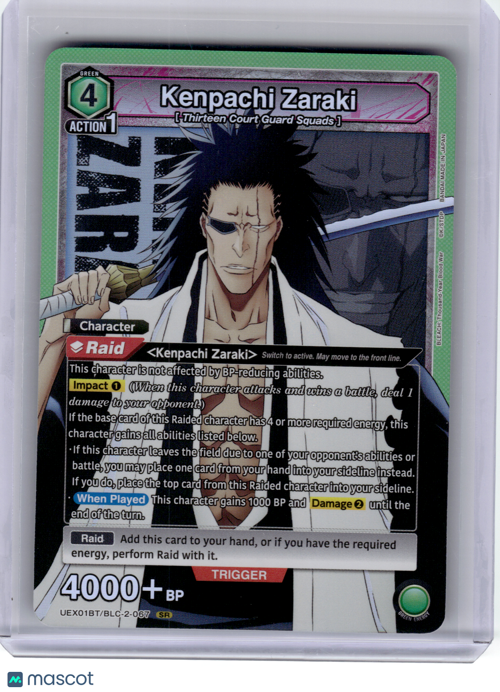 2025 Union Arena—Kenpachi Zaraki #BLC-2-067 UEX01BT—Super Rare Foil